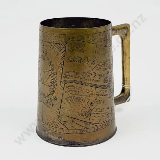 WWII Brass Commemorative Pint Mug
