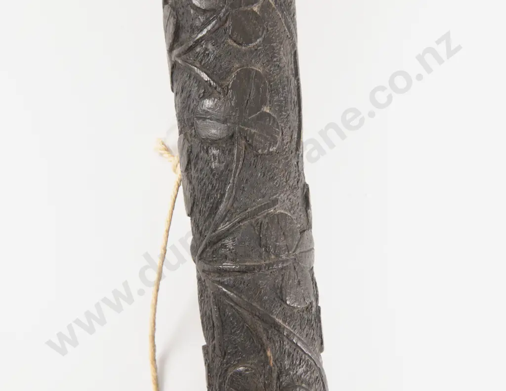 Antique Irish Bog Oak Carved Police Billy Club Image 1++