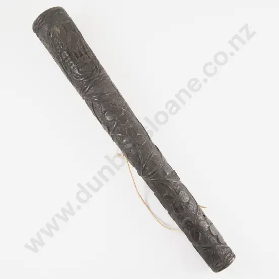 Antique Irish Bog Oak Carved Police Billy Club