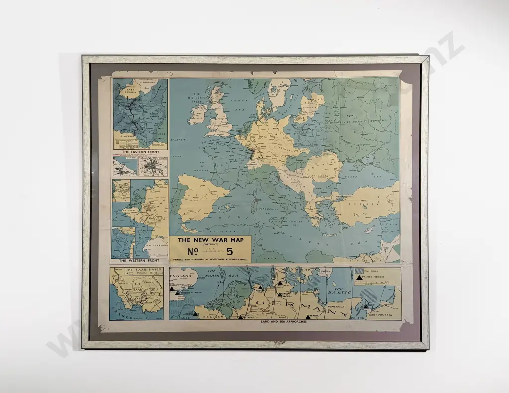 Framed Map 'The New War Map' No5 Image 1++