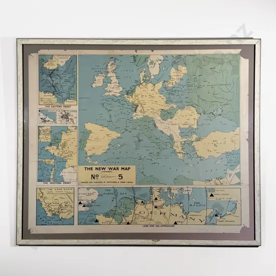 Framed Map 'The New War Map' No5