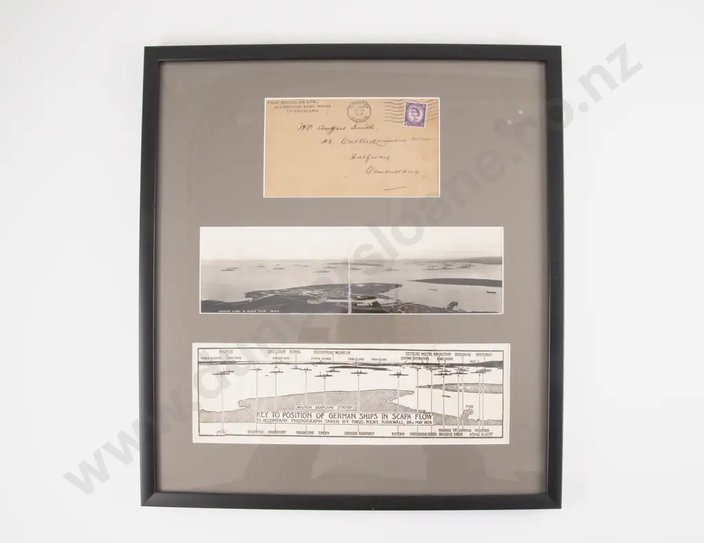Framed Photograph German Fleet in Scapa Flow 28-5-19 Image 1++