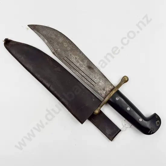 WII USMC Bowie Knife with Original Leather Sheath
