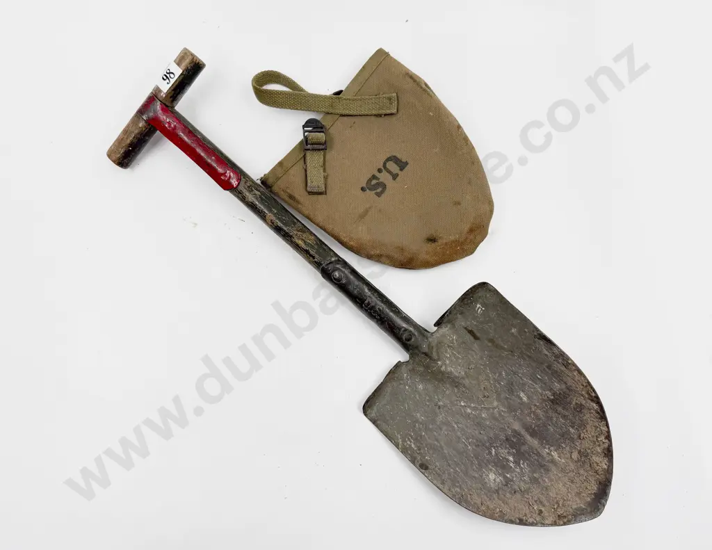 WWII US Army Field T-Shovel with Canvas Cover Image 1++