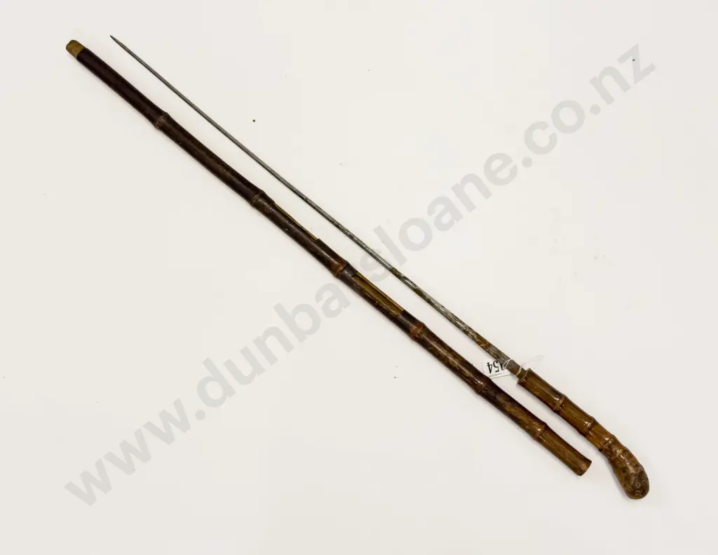 Antique Bamboo Encased Solingen Steel Blade Sword Stick Image 1++