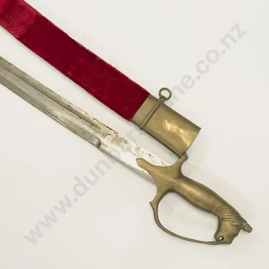 Vintage Indian Talwar Sword in Red Velvet Sheath