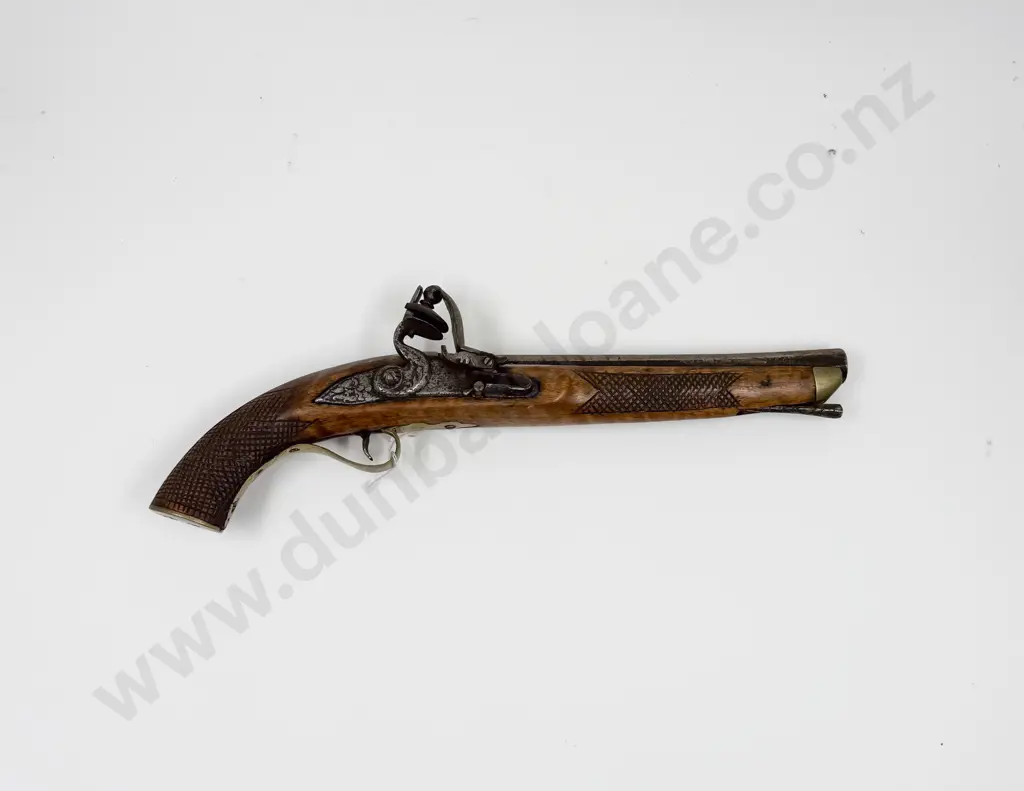 Early C19th Style Flintlock Pistol Wall Hanger Image 1++