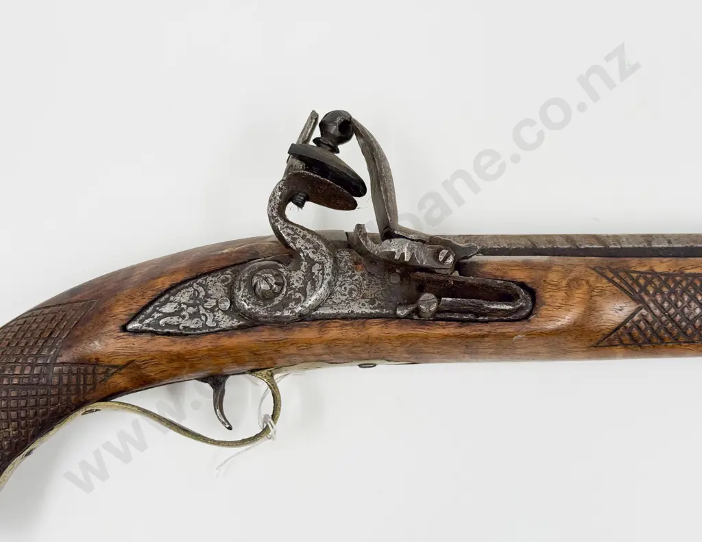 Early C19th Style Flintlock Pistol Wall Hanger Image 1++