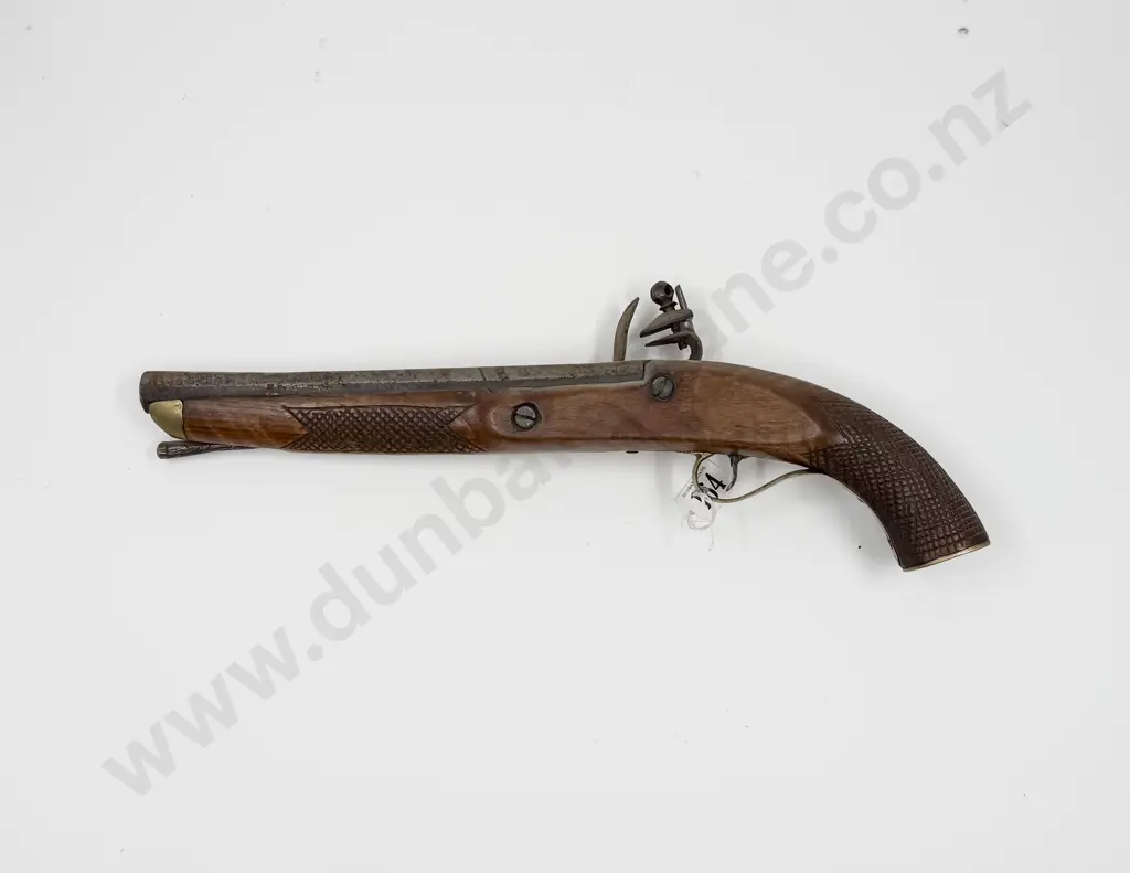 Early C19th Style Flintlock Pistol Wall Hanger Image 1++