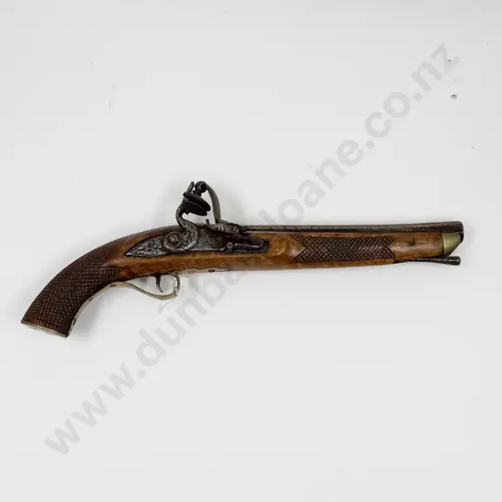 Early C19th Style Flintlock Pistol Wall Hanger