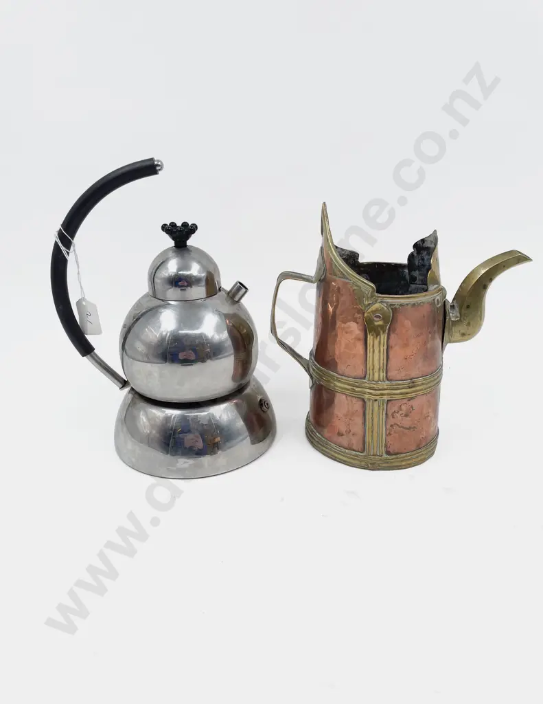 Memphis Design Espresso Pot with C19th Copper/Brass Jug and Assorted Image 1++