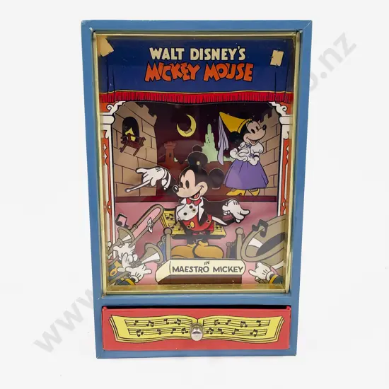 Disney Mickey Mouse "Maestro Mickey" Wind Up Music Box and Assorted