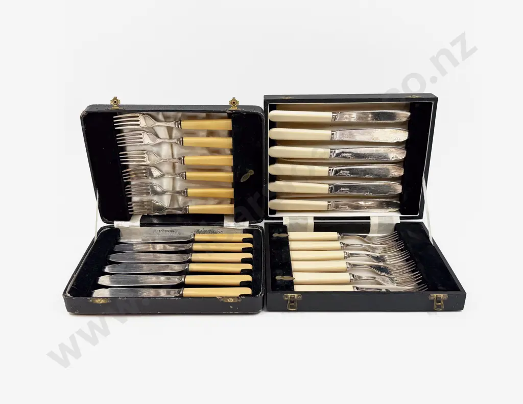 Two Boxed Bone Handled Cutlery Sets Image 1++
