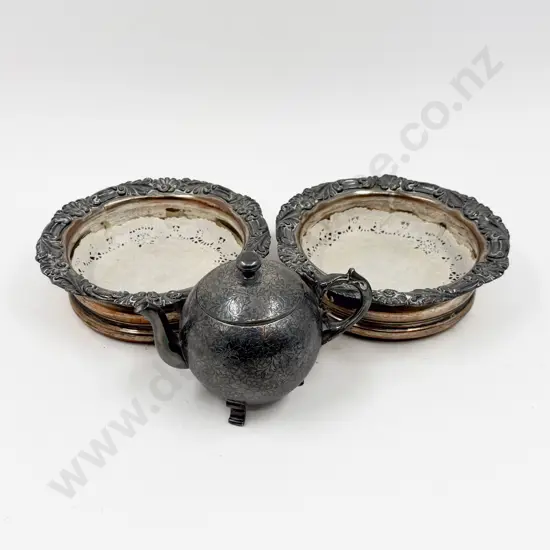 Pair of S/P Wine Coasters and Other
