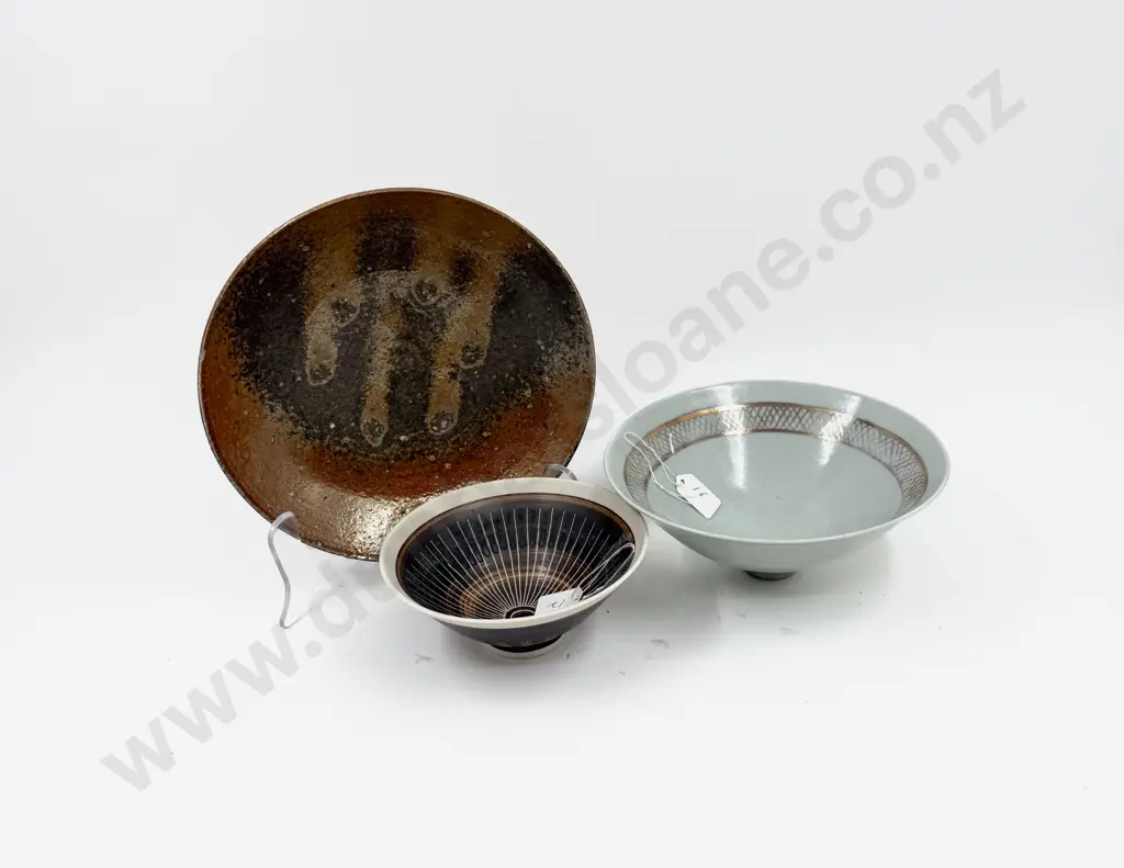 Linda Forrest Bowl together with Two Other Pottery Bowls Image 1++