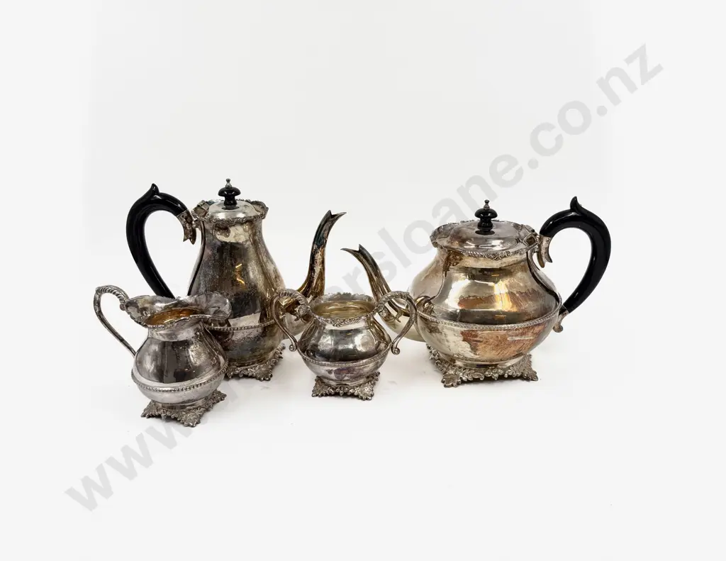 Cased S/P Four Piece Tea Set Image 1++