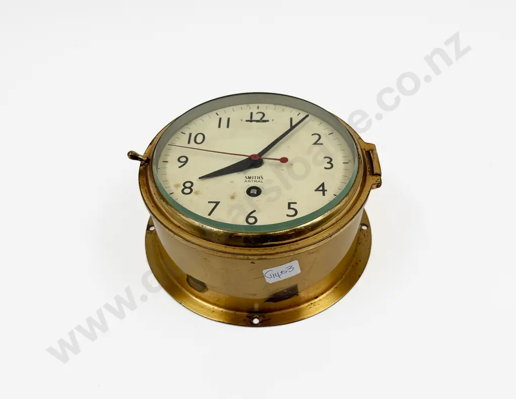 Brass Ships Clock Dia.17cm Image 1++