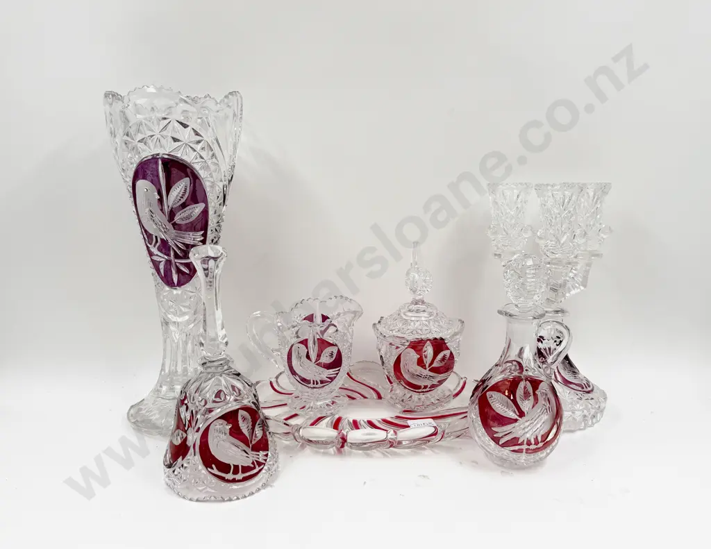 Seven Pieces of Assorted Pressed Glassware Image 1++
