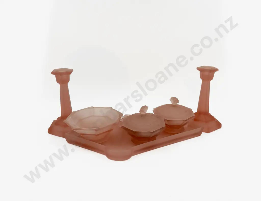 Pair of Pressed Glass Candlesticks and Assorted Image 1++