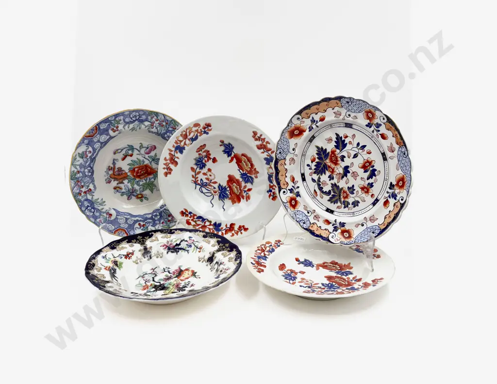 Five Assorted Victorian Shallow Bowls Image 1++