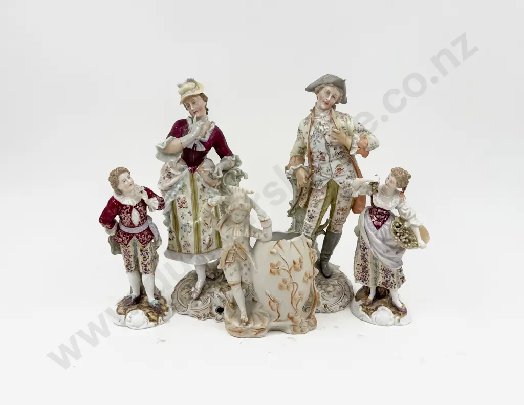 Two Pairs Of C19th Figures & German Figural Spill Vase Image 1++