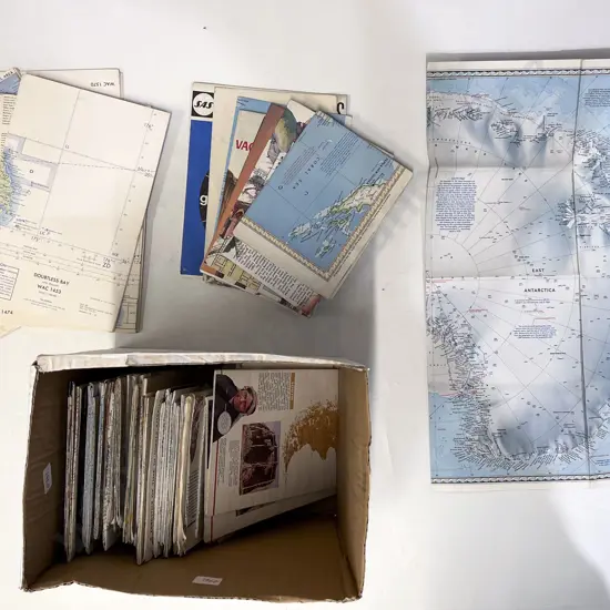 Box of Assorted Vintage Road Maps