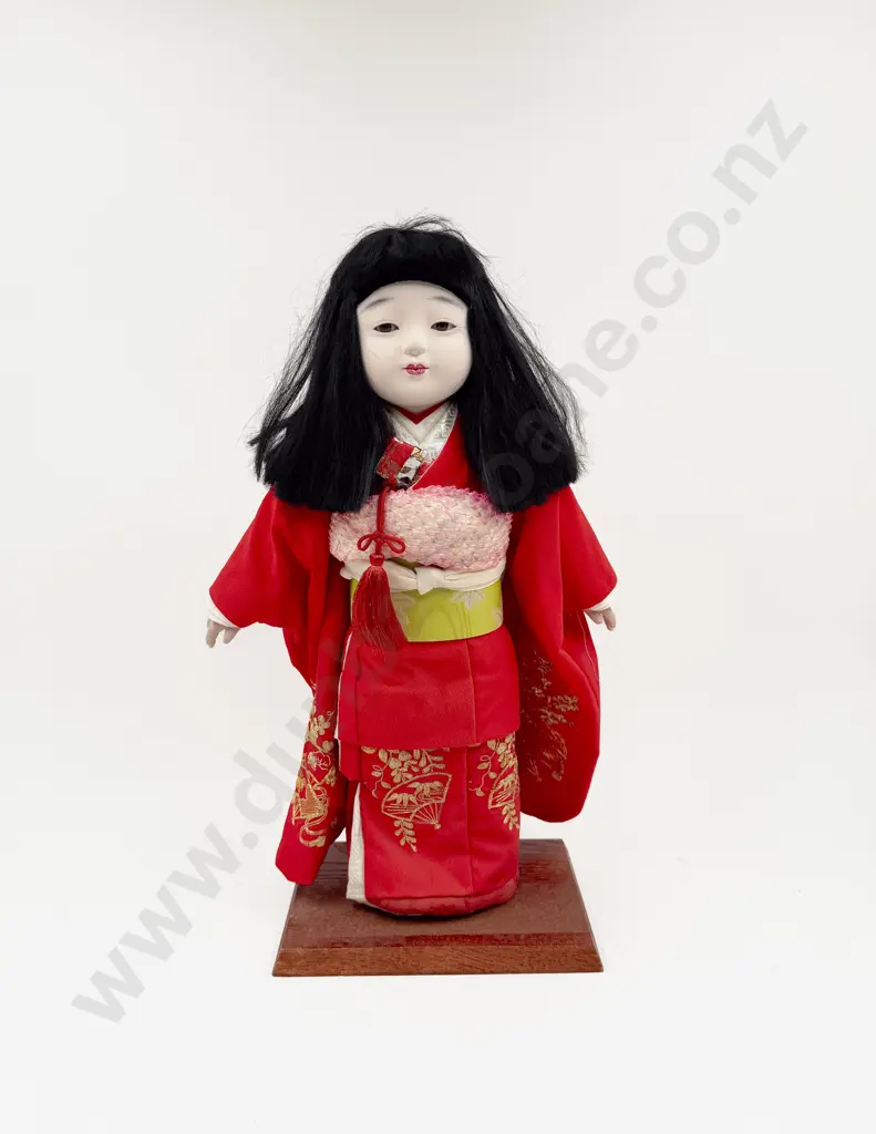 Japanese Ichimatsu Doll with jointed limbs dressed in kimono 43cm Image 1++