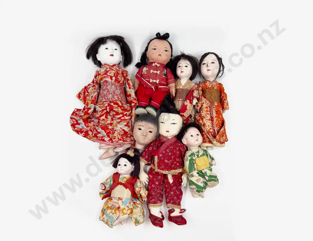 Vintage Various Asian Composition and Cloth Dolls (8) Image 1++