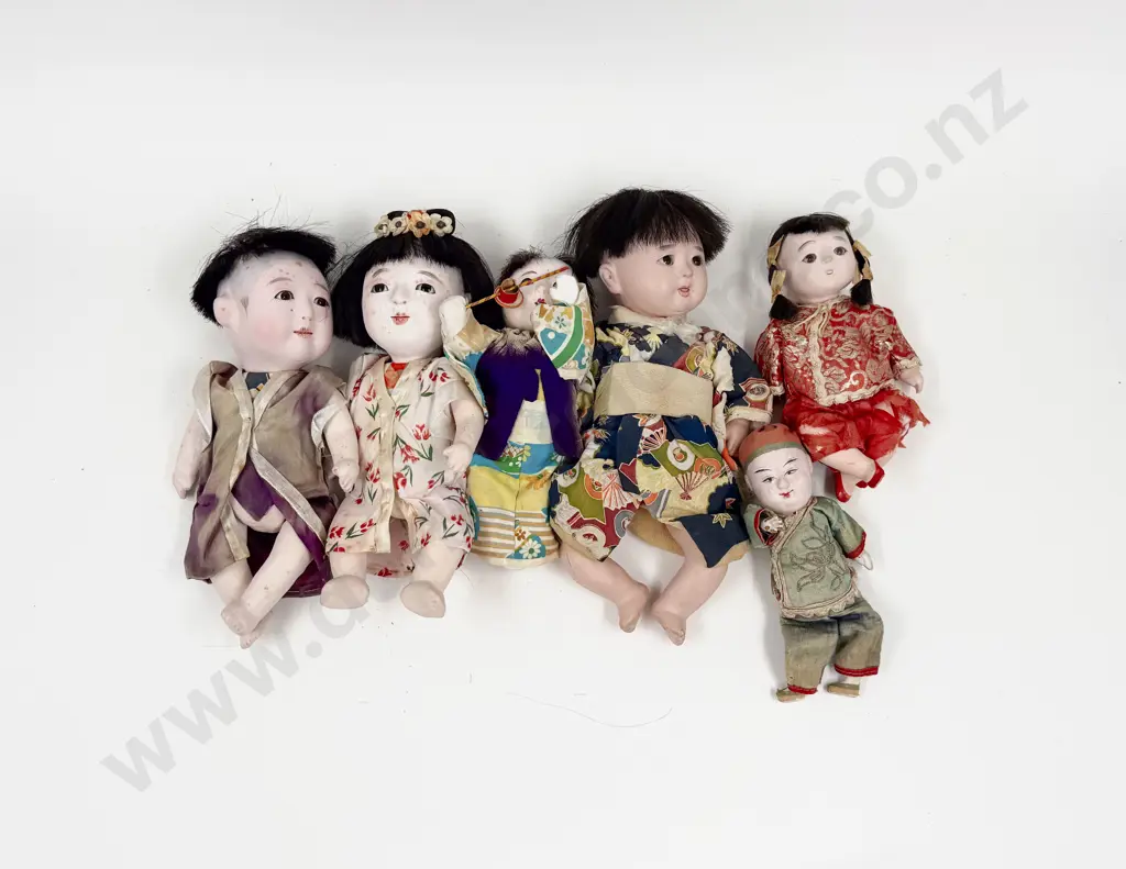 Vintage Various Asian Composition and Cloth Dolls (6) Image 1++