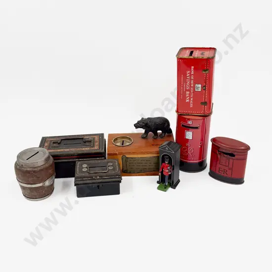 Tin Post Box Money Boxes Other Money Boxes and Metal Soldier