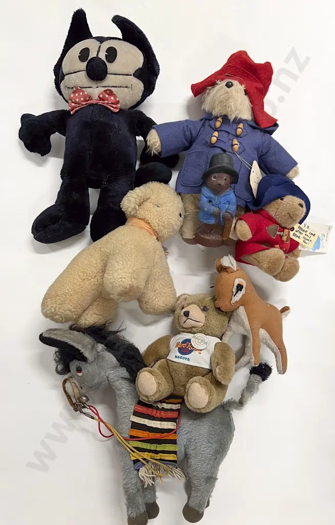 Collection Soft Toys including Paddington Bear and Felix the Cat Image 1++