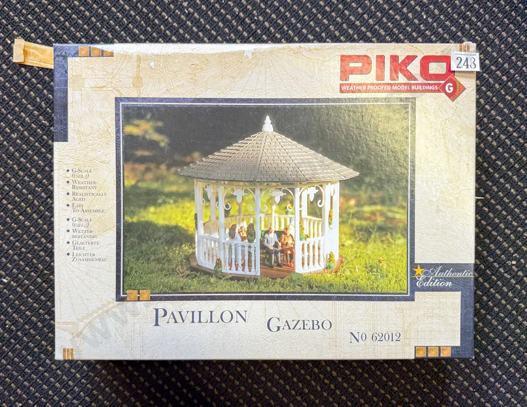 Piko Maxi 1:32 Scale Pavillon Gazebo Kit and HO Gauge Completed Power Station with Accessories Image 1++