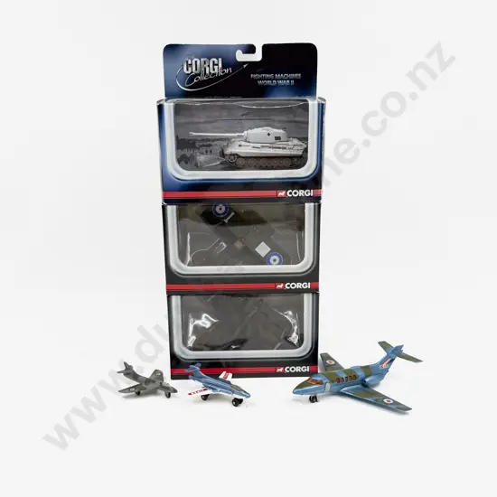 Boxed Corgi Two Plane Models Tank and three unboxed models