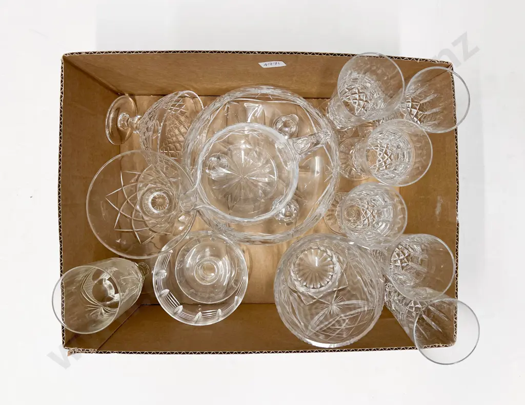 Box of Assorted Crystal and Glassware Image 1++