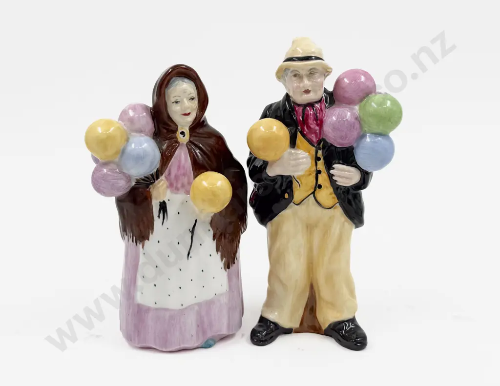 Two Coalport Figures "Balloon Man" "Balloon Seller" Image 1++