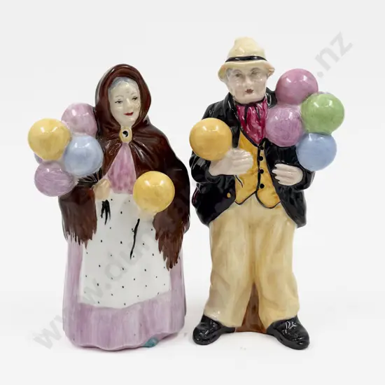Two Coalport Figures "Balloon Man" "Balloon Seller"