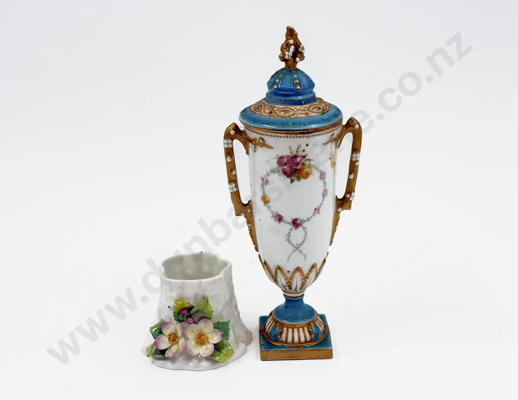 Royal Worcester Lidded Pedestal Vase together with Other Worcester Vase Image 1++