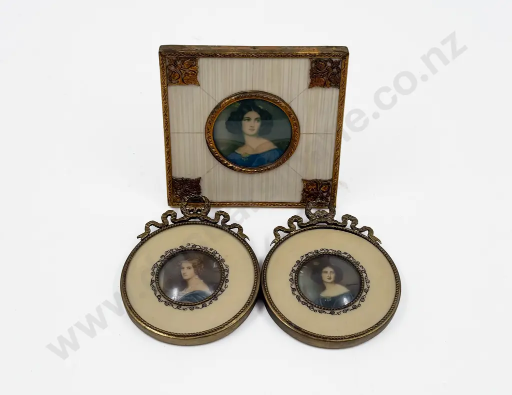 Three Assorted Repro Portrait Miniatures Image 1++