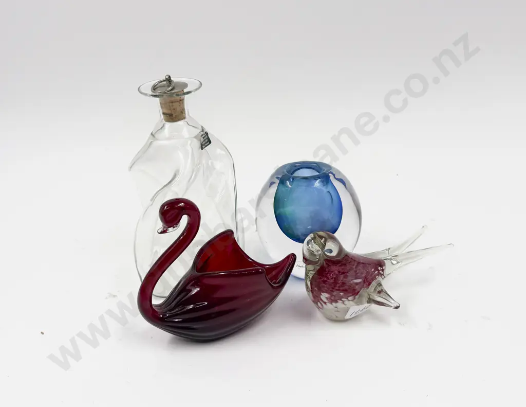 Hoglund Art Glass Vase and Decanter and Two Others Image 1++