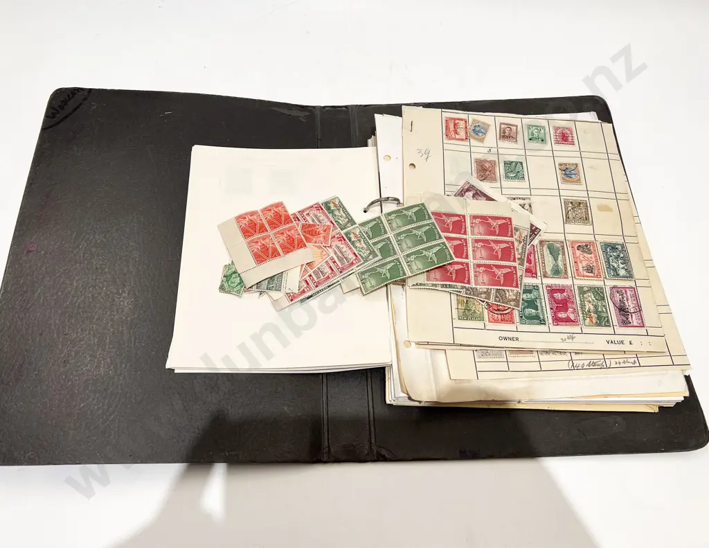 Two Vintage Albums of NZ and World Stamps - Small Qty Image 1++