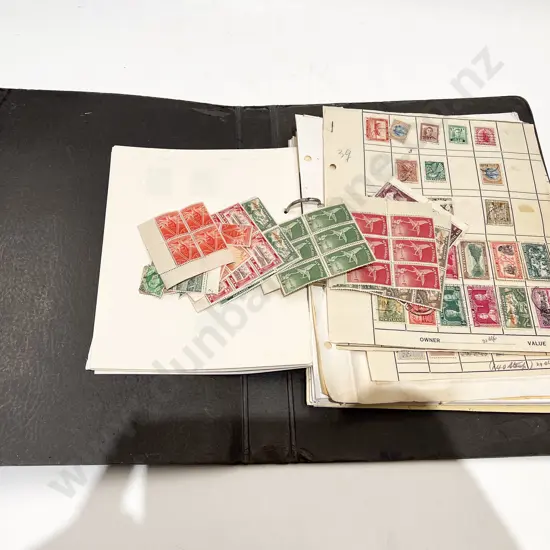 Two Vintage Albums of NZ and World Stamps - Small Qty