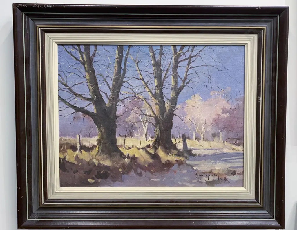 Brian Halliday - Winter Oaks Wanaka - Oil on board Image 1++