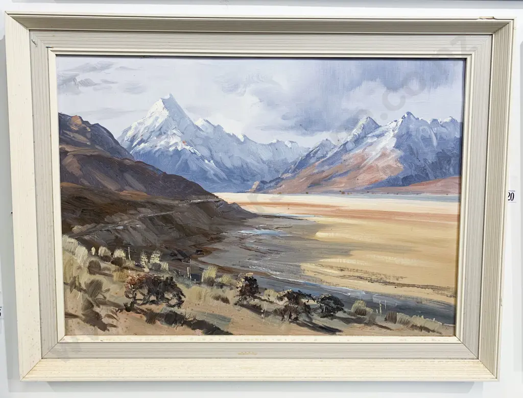 Aston Greathead - Mount Cook Tasman Valley - Oil on board Image 1++