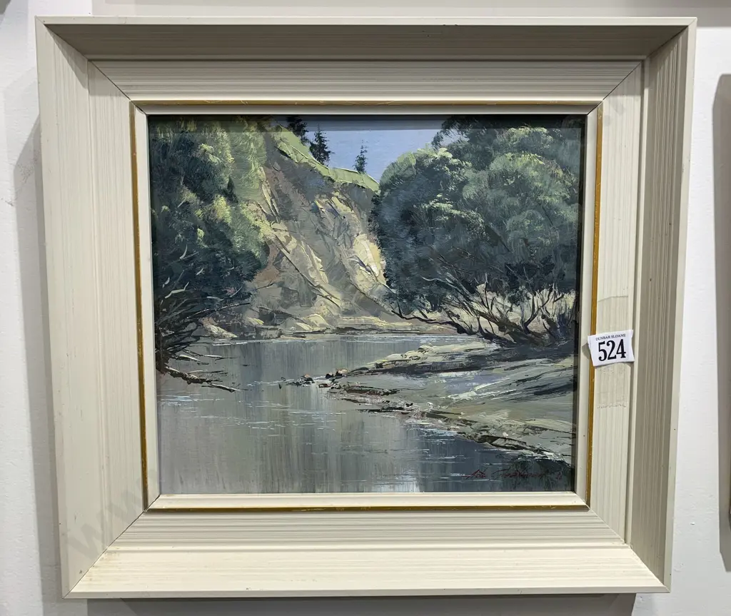 Aston Greathead - Greta Cutting North Canterbury - Oil on board Image 1++