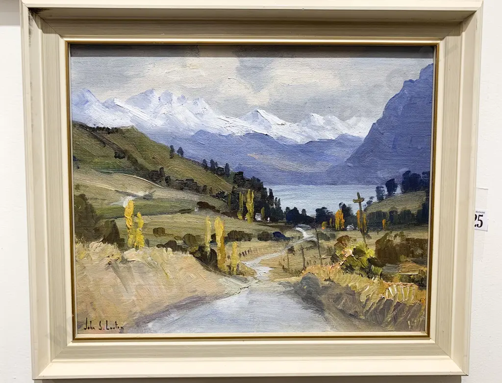 John Loxton - Grey Day Lake Hawea - Oil on board Image 1++