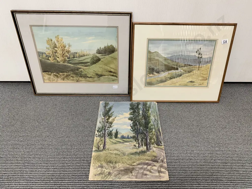 Three Watercolour Landscapes by William J Rush (1872-1965) Image 1++
