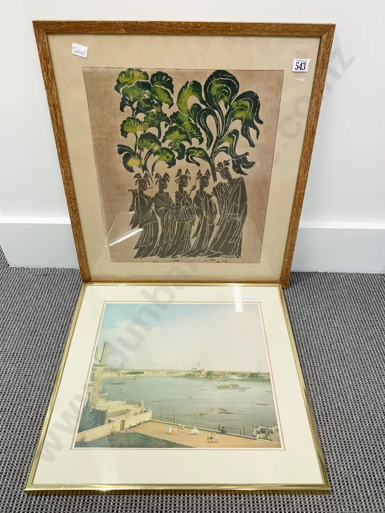 Figural Artwork on Fabric together with Print Image 1++