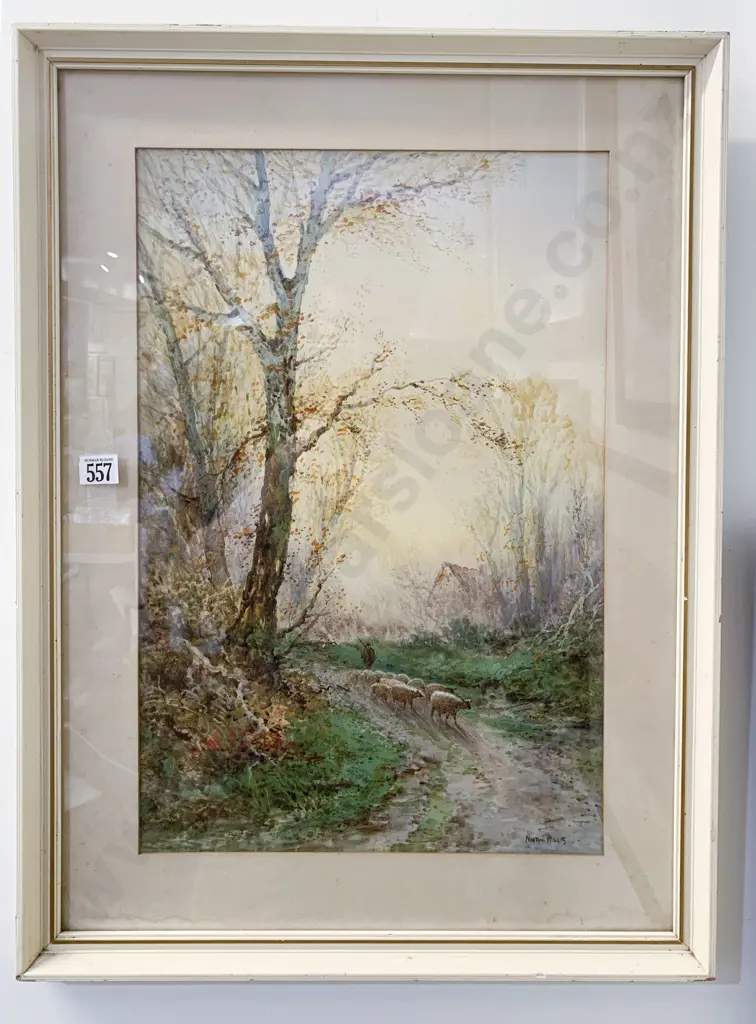 Norton Willis - Farm Road Scene - W/C on paper Image 1++