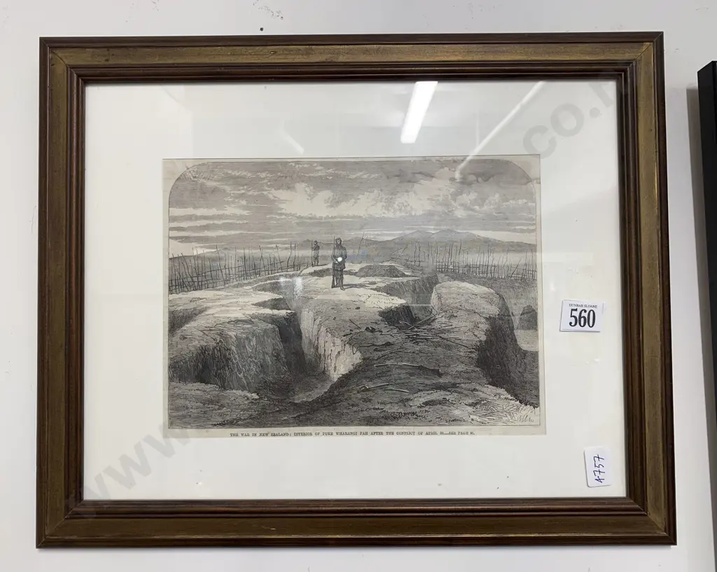 The War in New Zealand  - Framed Book Plate Image 1++