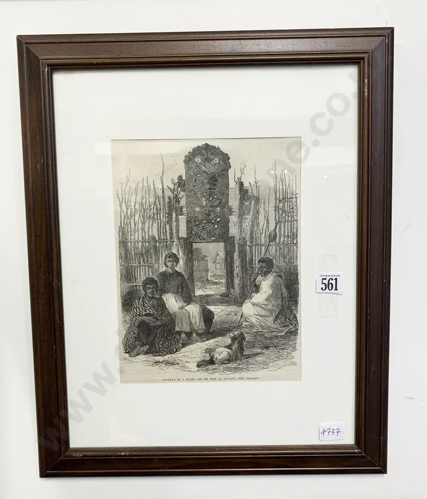 Gateway of a Maori Pa - Framed Book Plate Image 1++